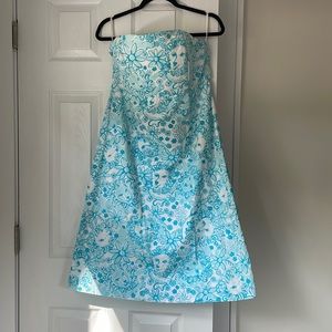 EUC Lilly Pulitzer Strapless Blue Lion